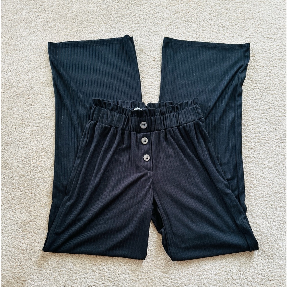Ribbed Knit Pant Black